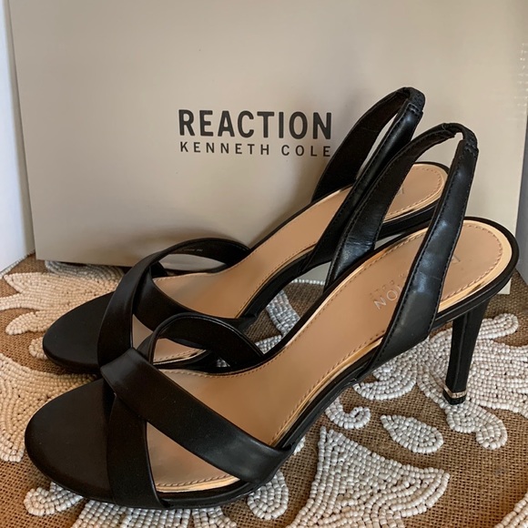 NEW Kenneth Cole Reaction Bobbi Slingback Heeled Sandals Black 9M - Picture 6 of 9